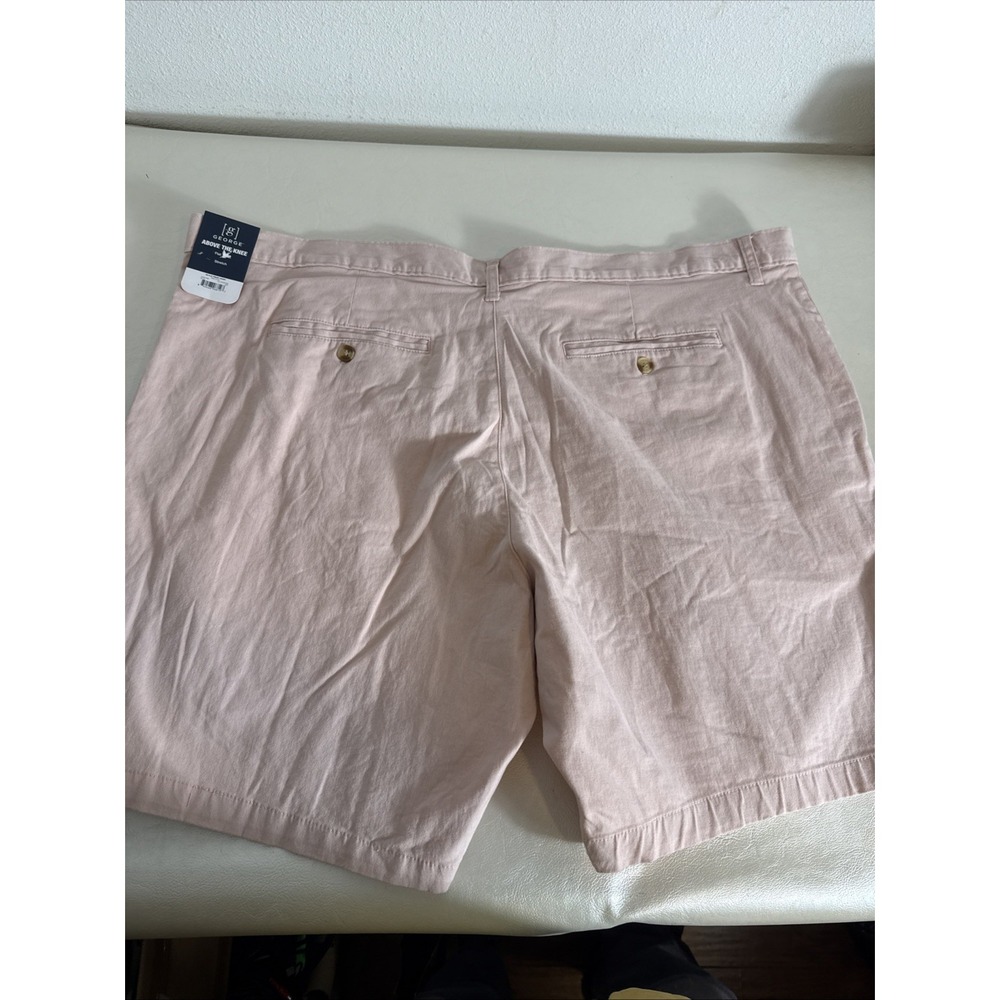 George Mens 46 NEW Pink Above the Knee Utility Stretch Chino Shorts 9" Inseam